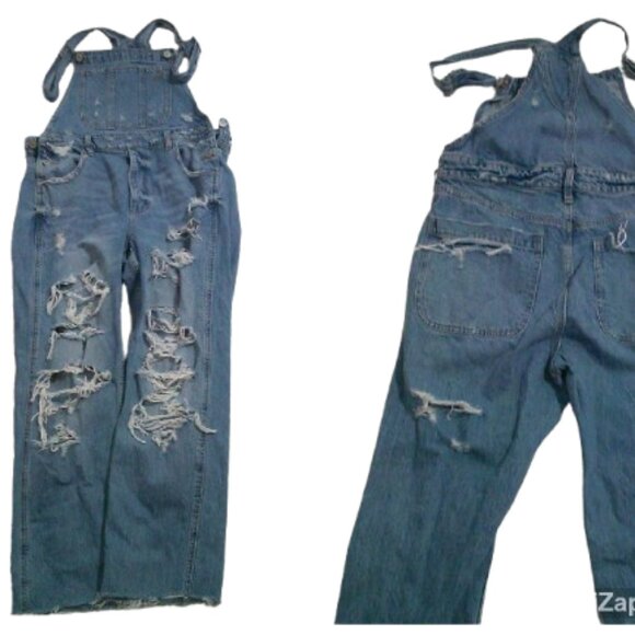 American Eagle 90s Boyfriend Overalls Coveralls Size M - Picture 1 of 8